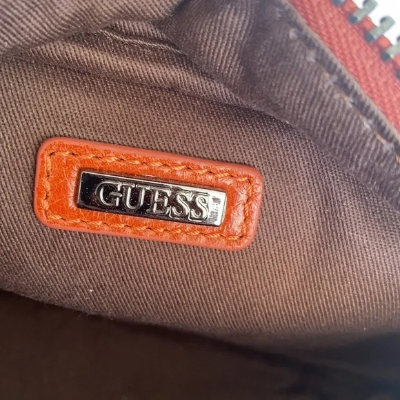 New GUESS Mens Brown Leather Messenger Bag - Picture 6 of 9